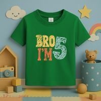 Kids Bro Im Five Years Old 5th Birthday Toddler T-Shirt thumb 3