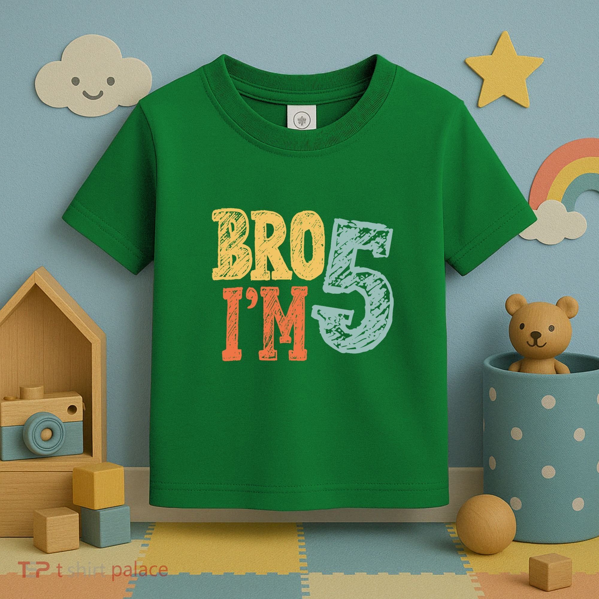 Kids Bro Im Five Years Old 5th Birthday Toddler T-Shirt