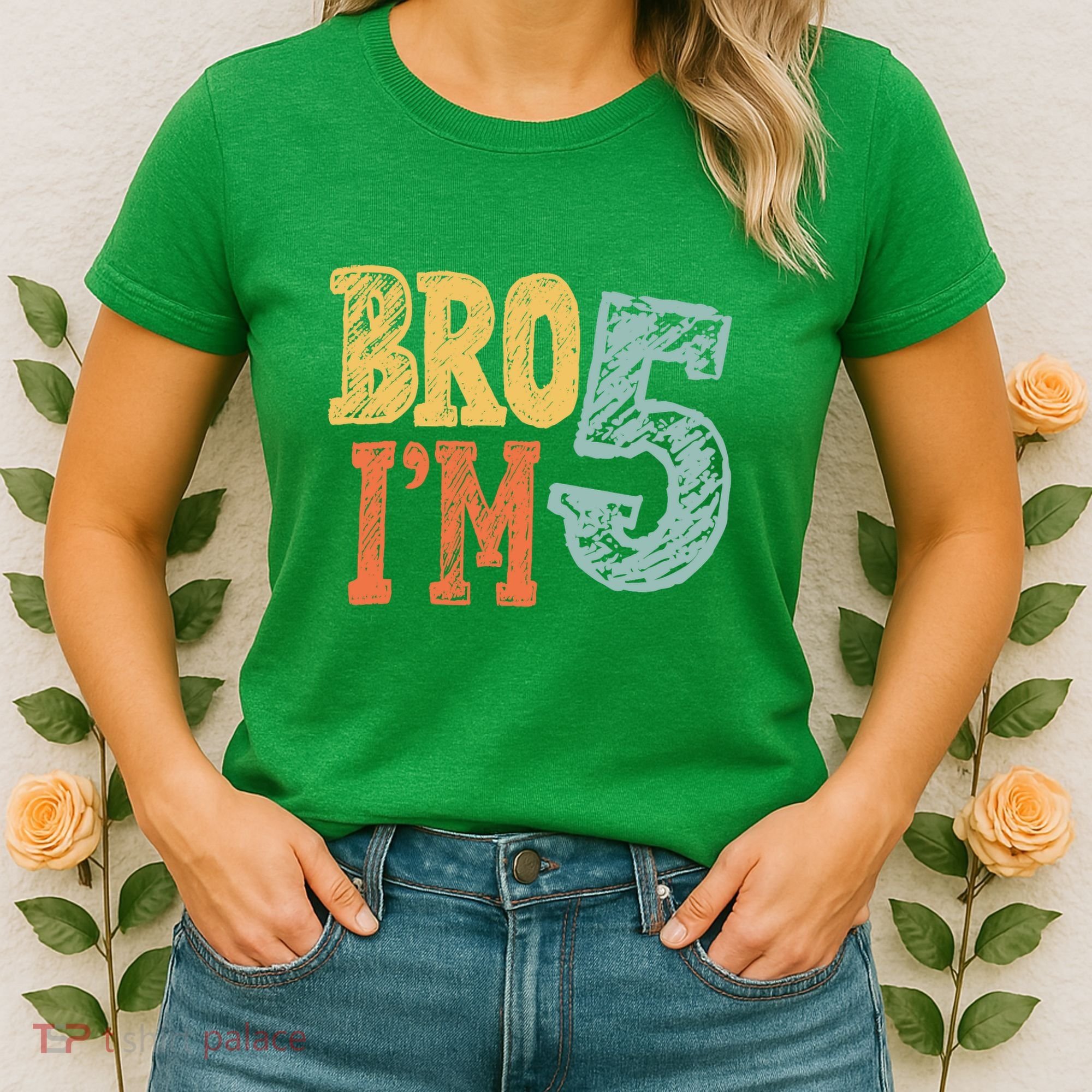 Kids Bro Im Five Years Old 5th Birthday Women's T-Shirt