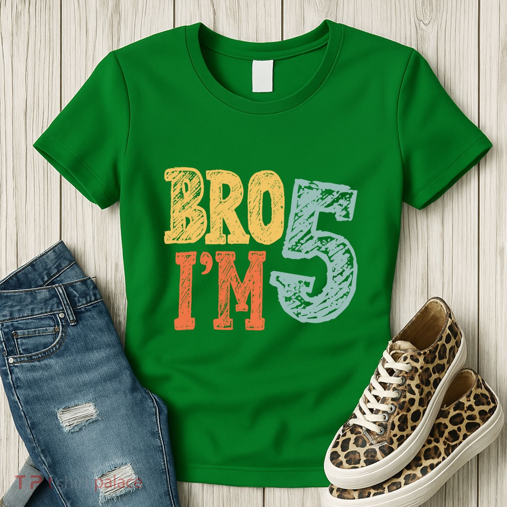 Kids Bro Im Five Years Old 5th Birthday Women's T-Shirt