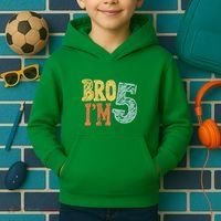 Kids Bro Im Five Years Old 5th Birthday Kids Hoodie thumb 2