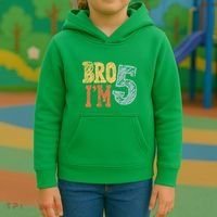 Kids Bro Im Five Years Old 5th Birthday Kids Hoodie thumb 3
