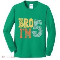 Kids Bro Im Five Years Old 5th Birthday Kids Long Sleeve Shirt thumb 0