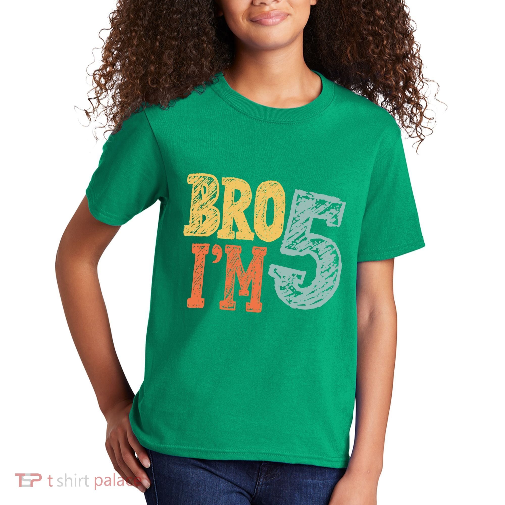 Kids Bro Im Five Years Old 5th Birthday Kids T-Shirt