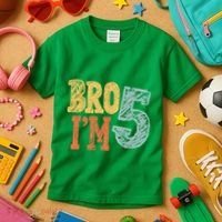 Kids Bro Im Five Years Old 5th Birthday Kids T-Shirt thumb 3