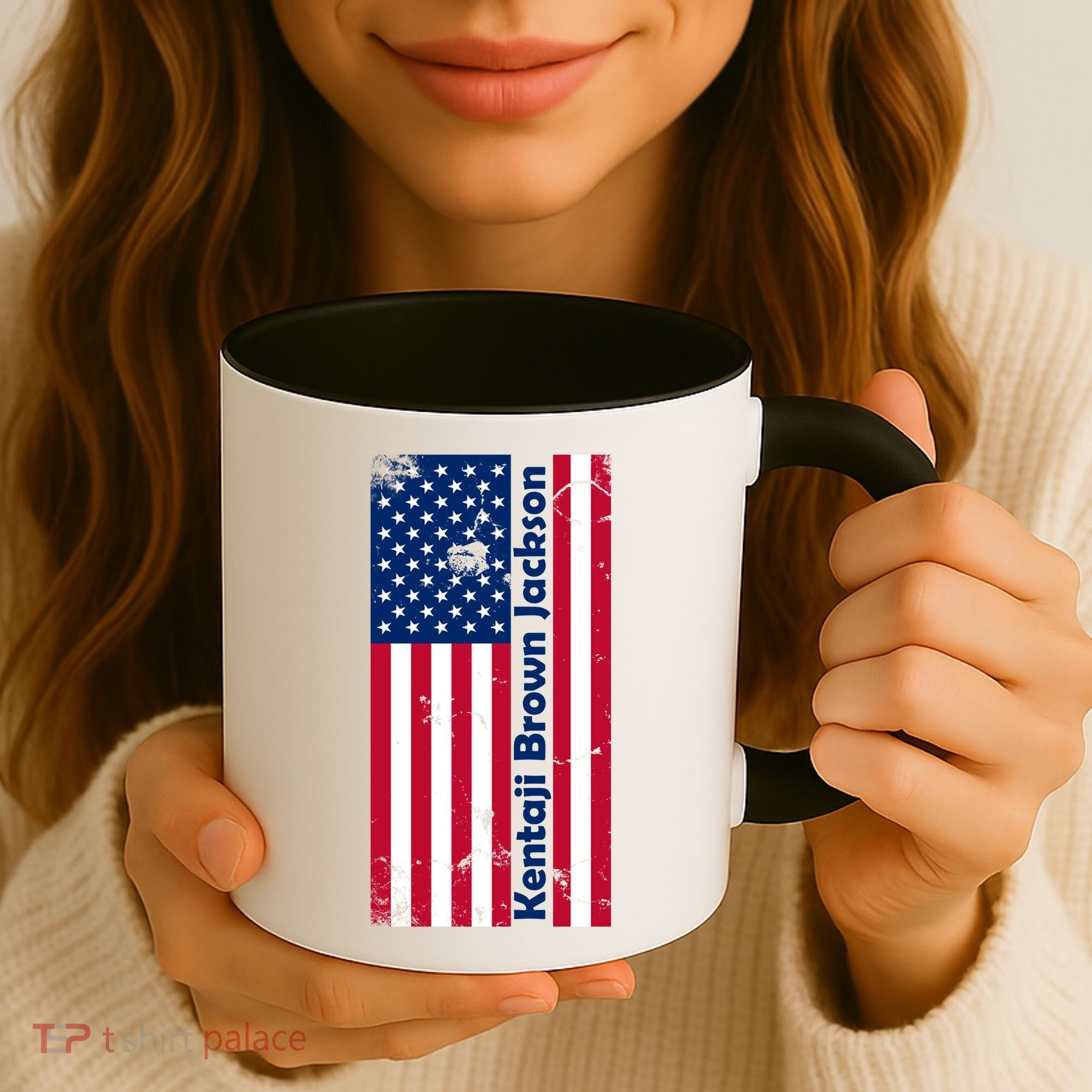 Kentaji Brown Jackson USA Flag Coffee Mug