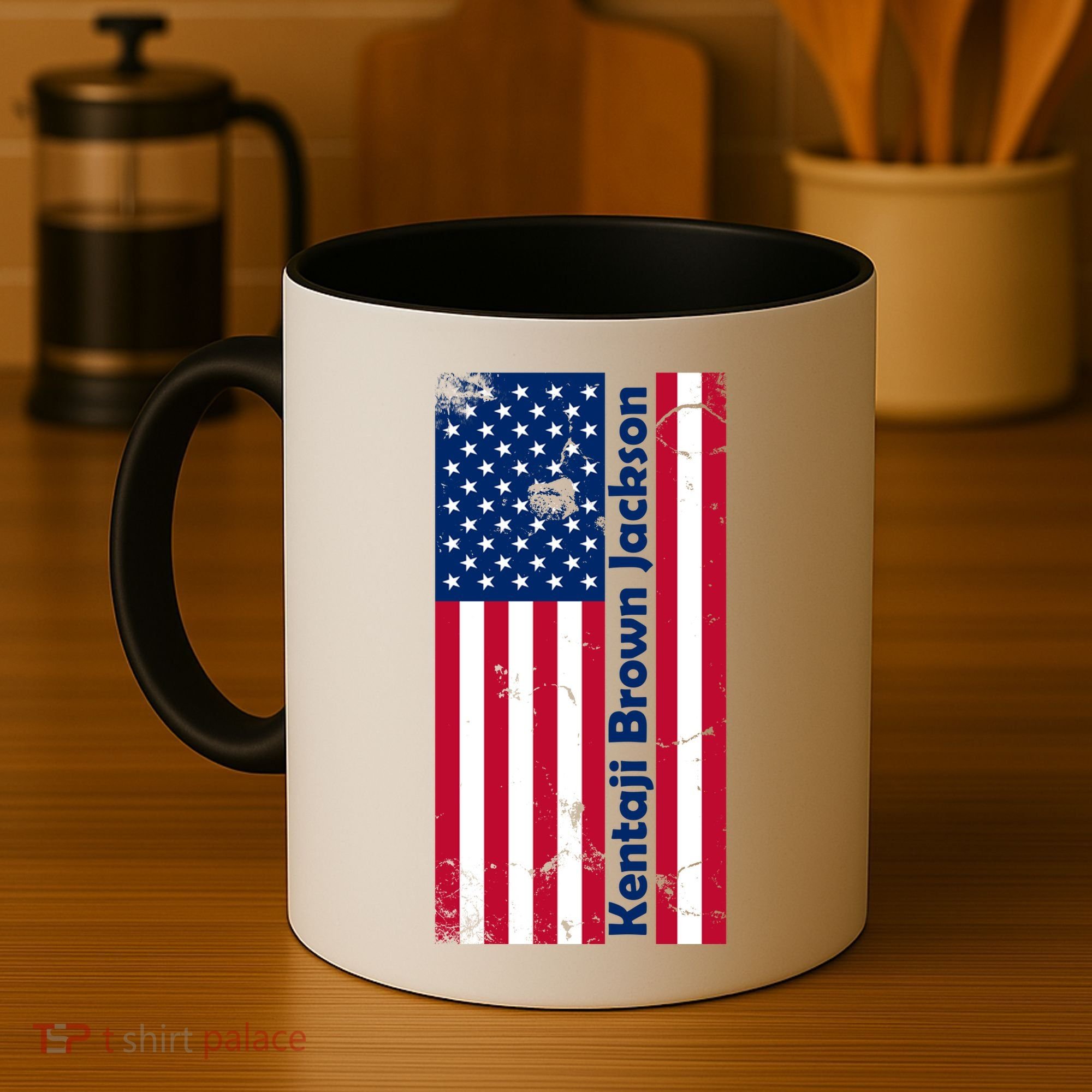 Kentaji Brown Jackson USA Flag Coffee Mug