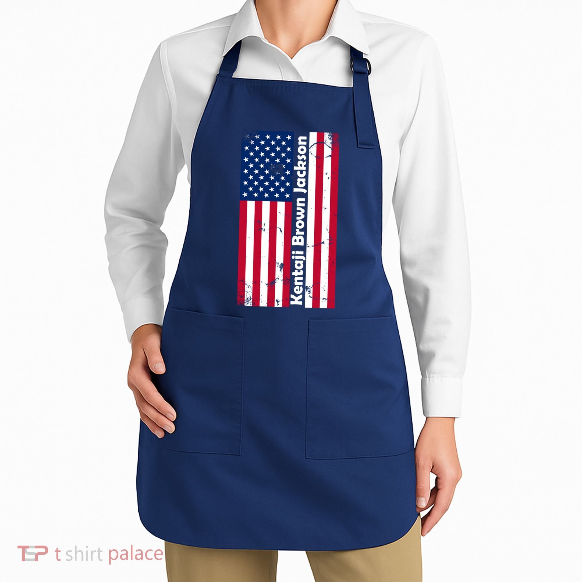 Kentaji Brown Jackson USA Flag Apron