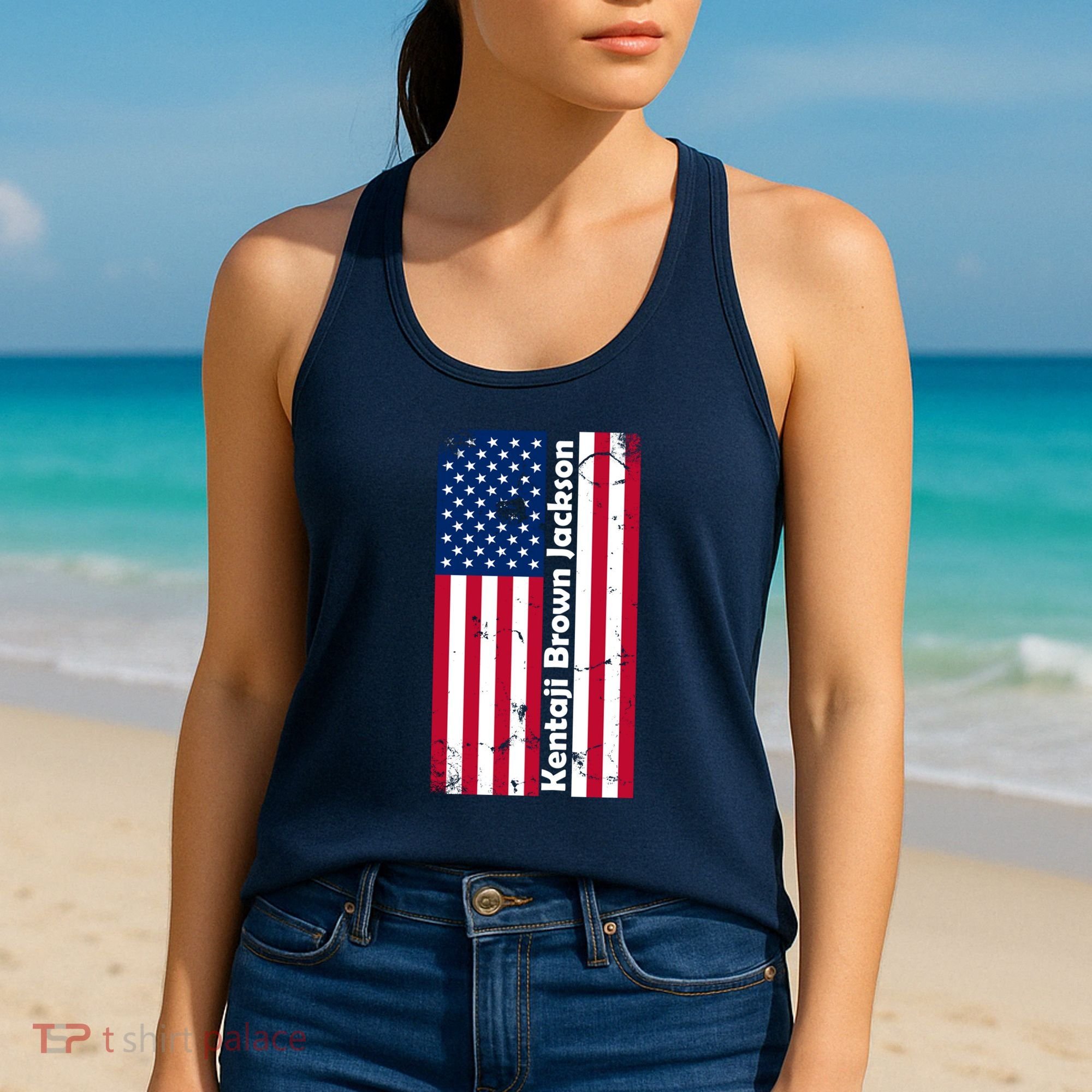 Kentaji Brown Jackson USA Flag Women's Tank Top