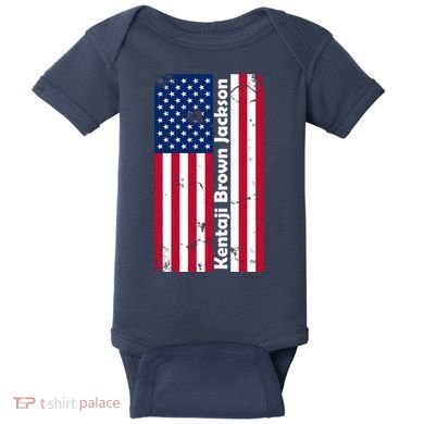 Kentaji Brown Jackson USA Flag Baby Bodysuit