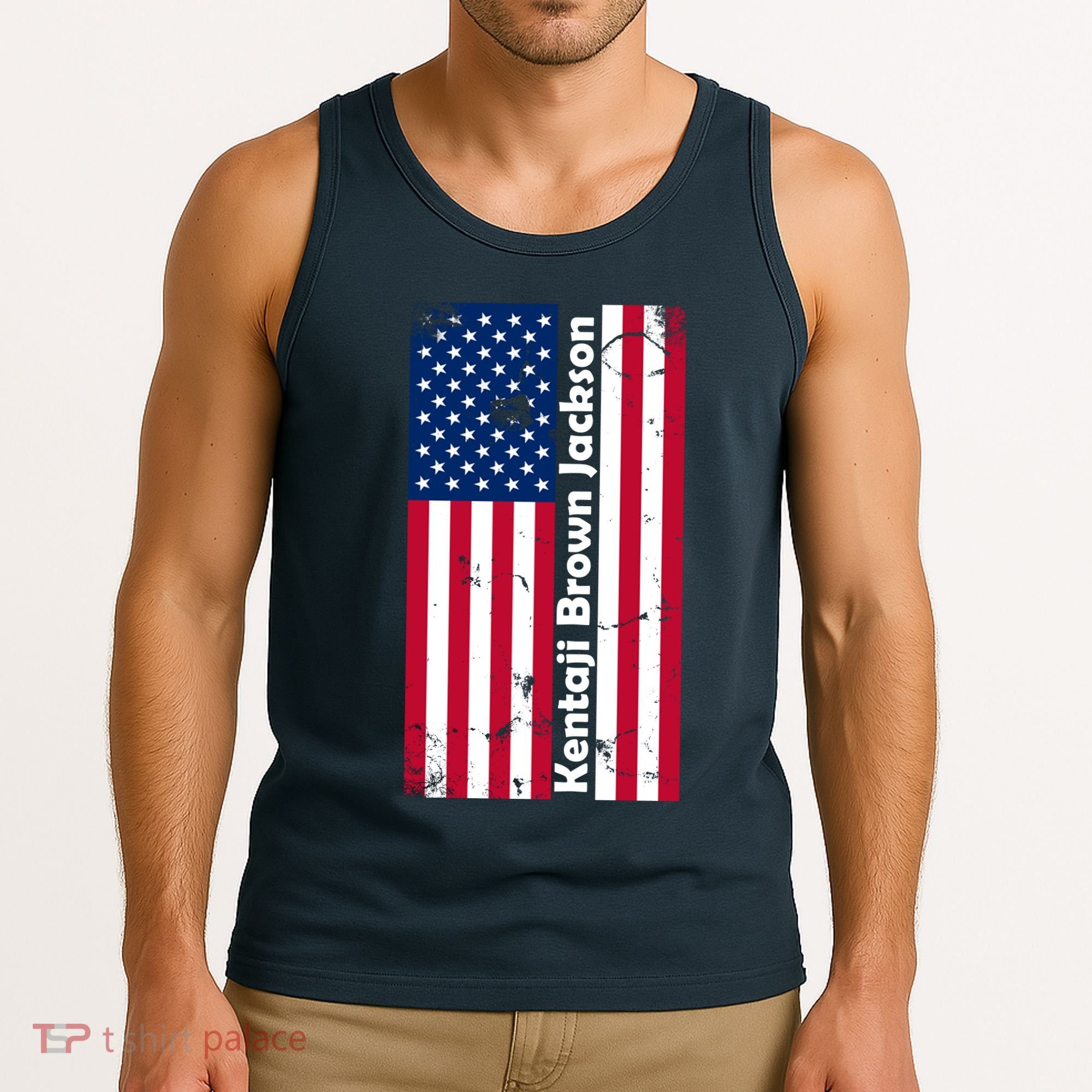 Kentaji Brown Jackson USA Flag Tank Top