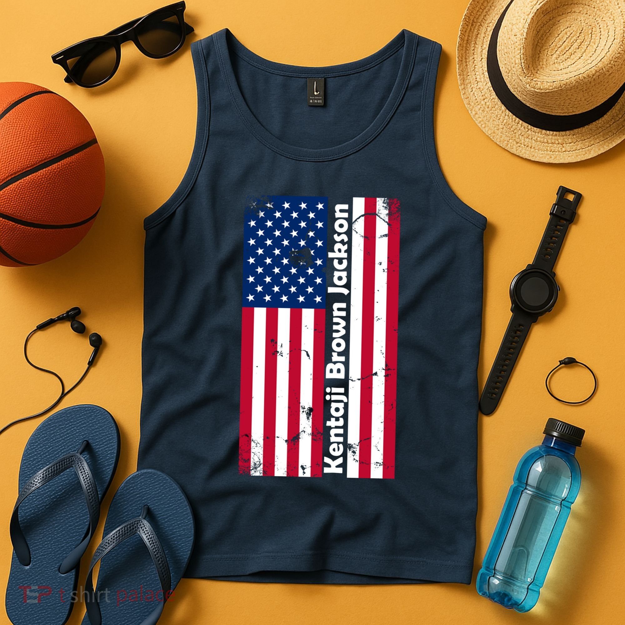 Kentaji Brown Jackson USA Flag Tank Top