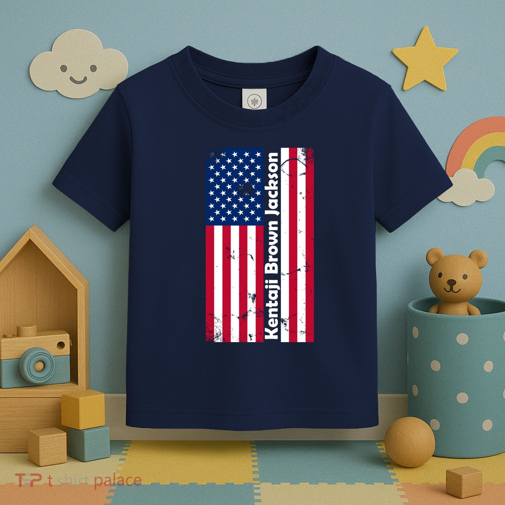 Kentaji Brown Jackson USA Flag Toddler T-Shirt
