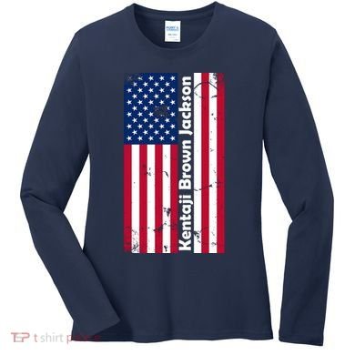 Kentaji Brown Jackson USA Flag Women's Long Sleeve Shirt