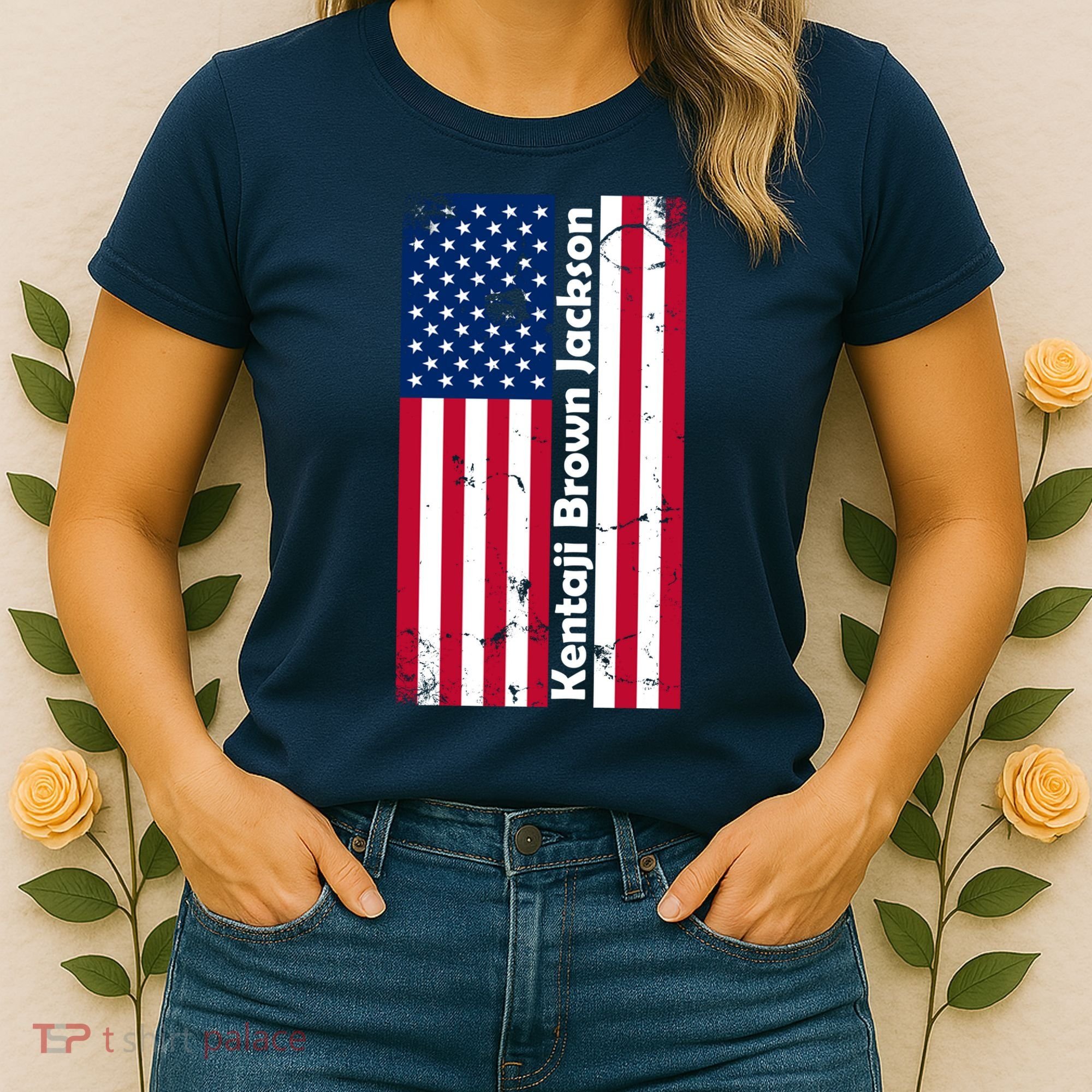 Kentaji Brown Jackson USA Flag Women's T-Shirt