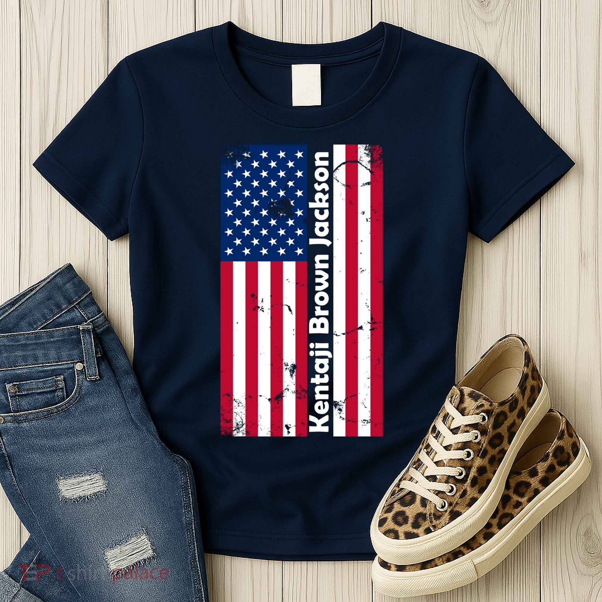 Kentaji Brown Jackson USA Flag Women's T-Shirt