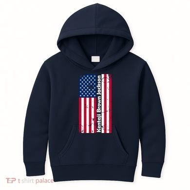 Kentaji Brown Jackson USA Flag Kids Hoodie