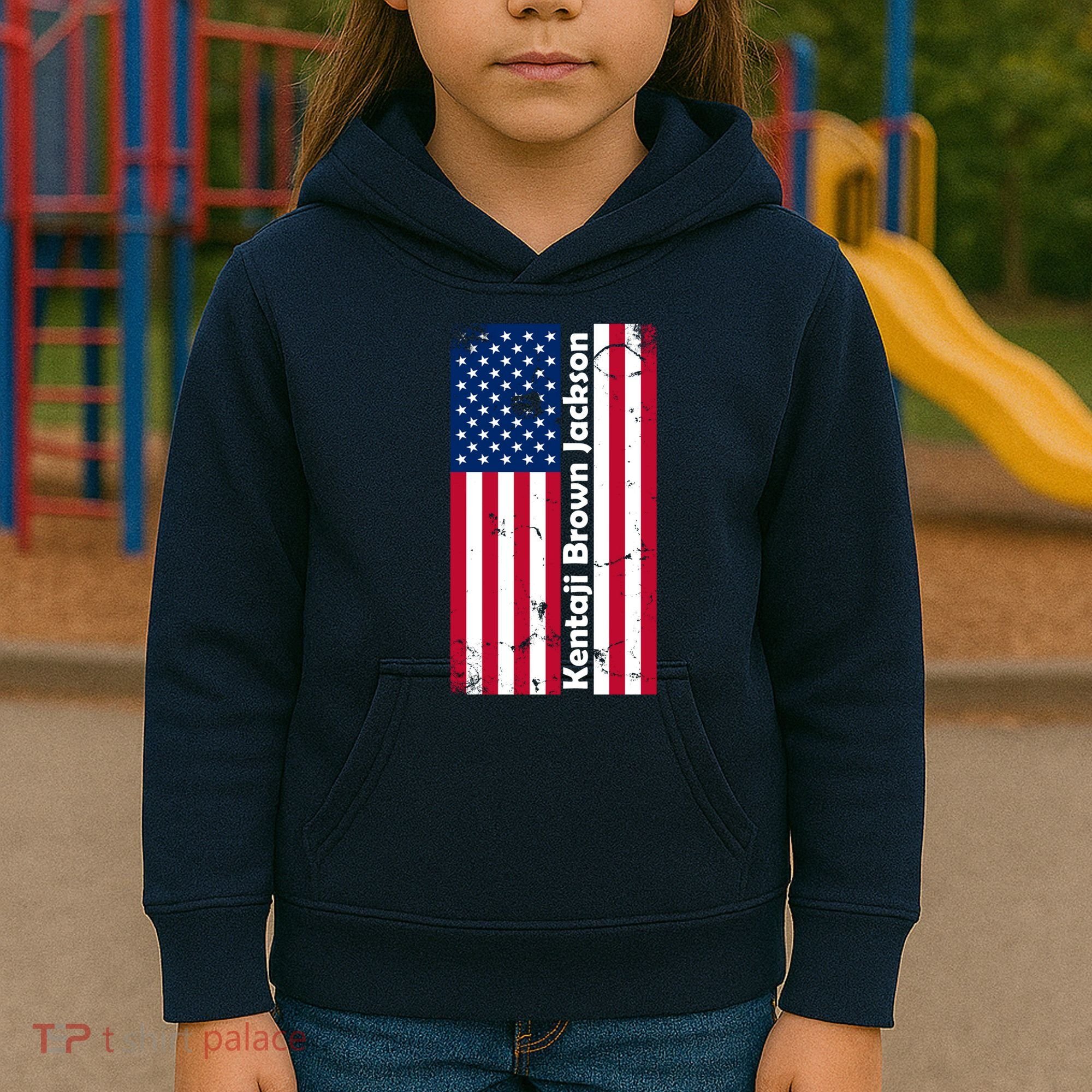 Kentaji Brown Jackson USA Flag Kids Hoodie