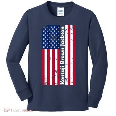 Kentaji Brown Jackson USA Flag Kids Long Sleeve Shirt