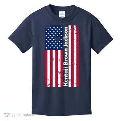 Kentaji Brown Jackson USA Flag Kids T-Shirt