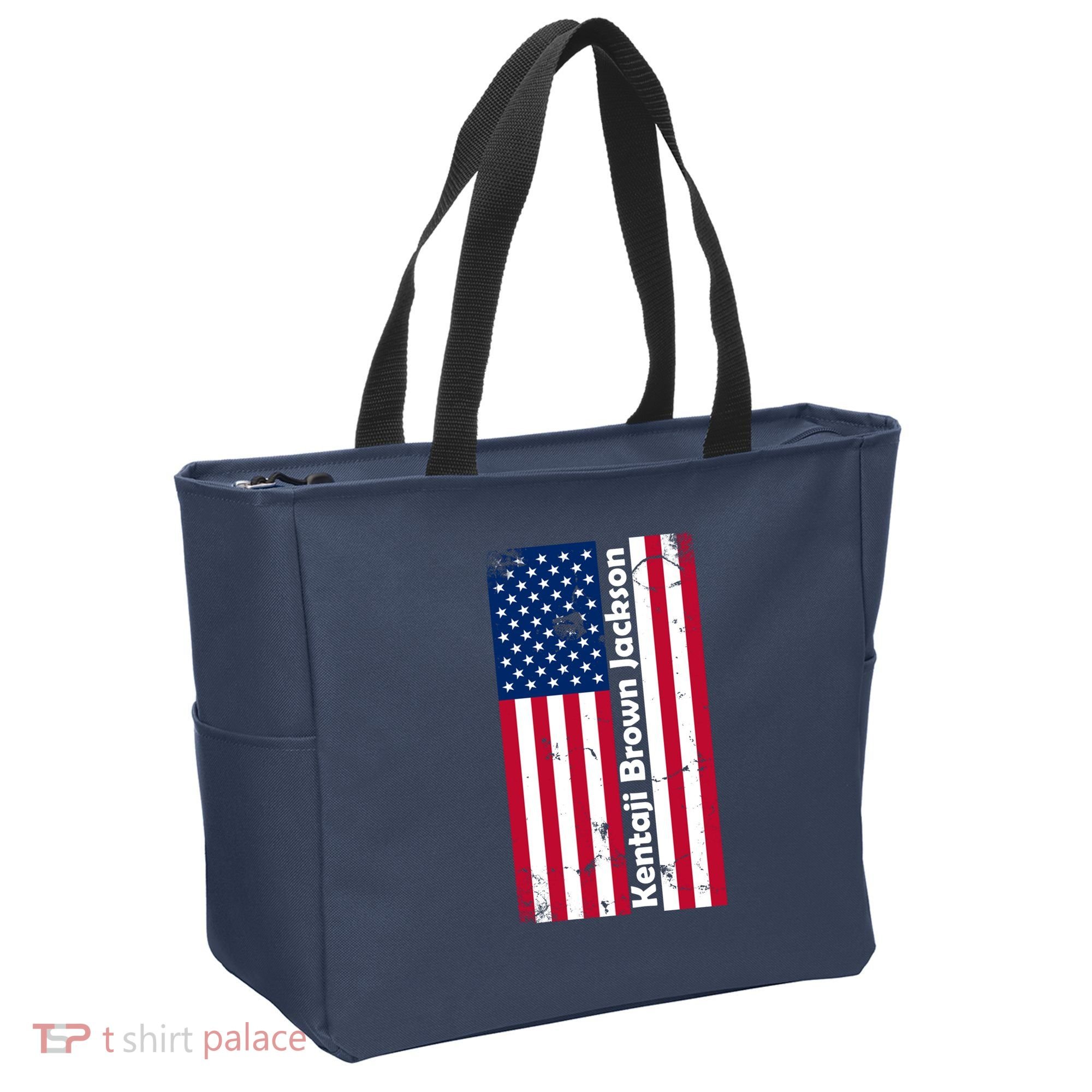 Kentaji Brown Jackson USA Flag Tote Bag