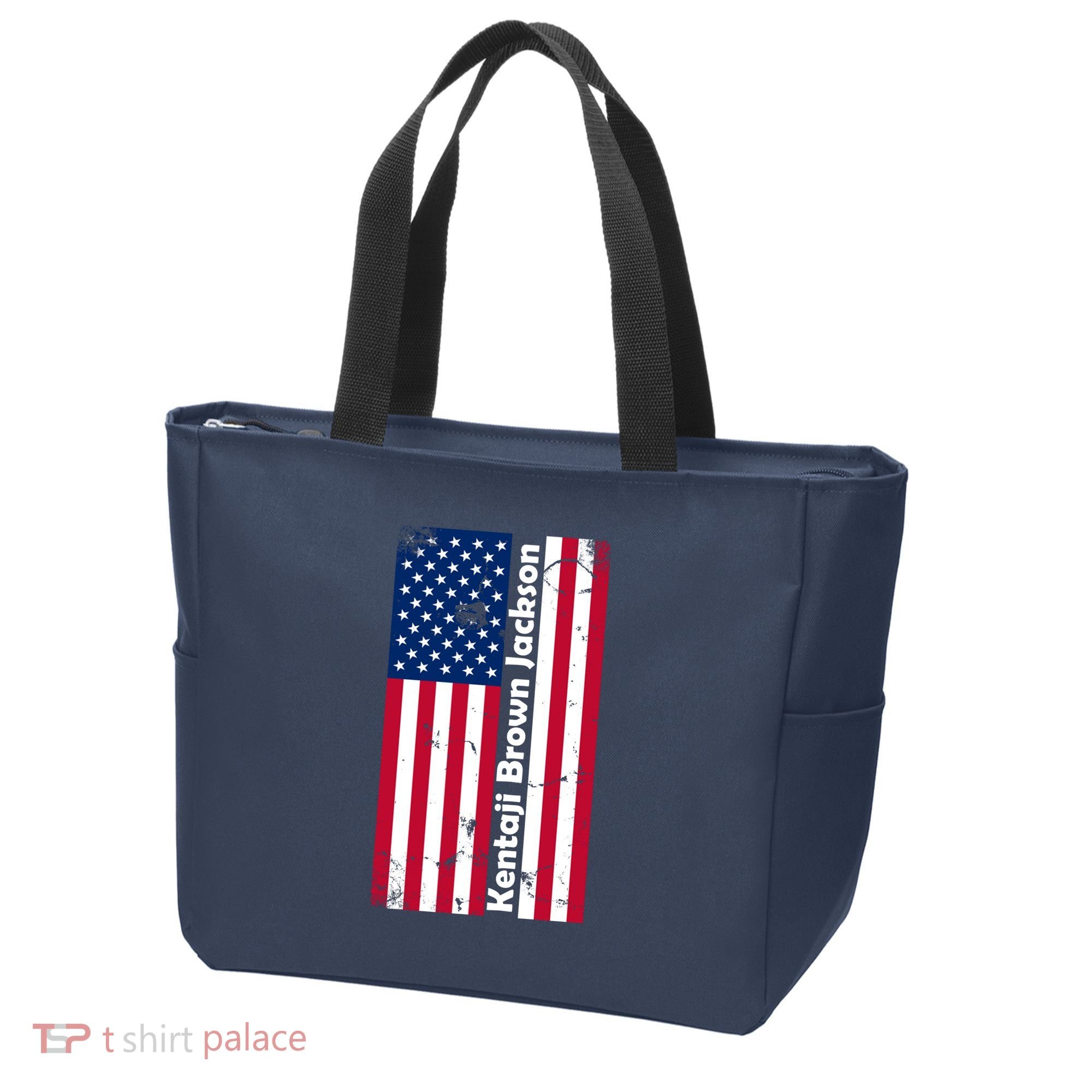 Kentaji Brown Jackson USA Flag Tote Bag