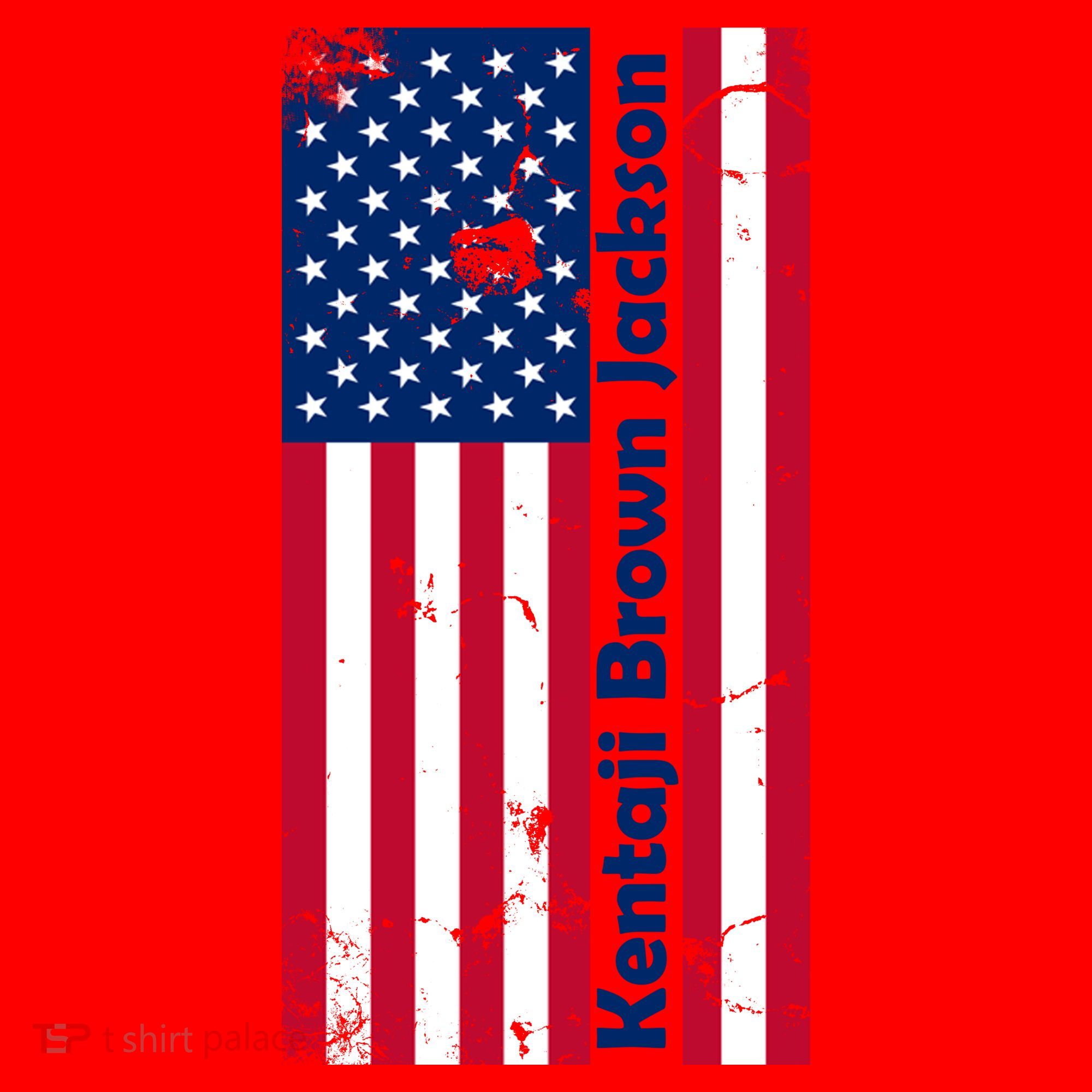 Kentaji Brown Jackson USA Flag Santa Hat