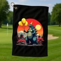 Kaiju Birthday Japan Monster Movie Bday Party Decorations Golf Towel thumb 1