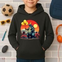 Kaiju Birthday Japan Monster Movie Bday Party Decorations Kids Hoodie thumb 2