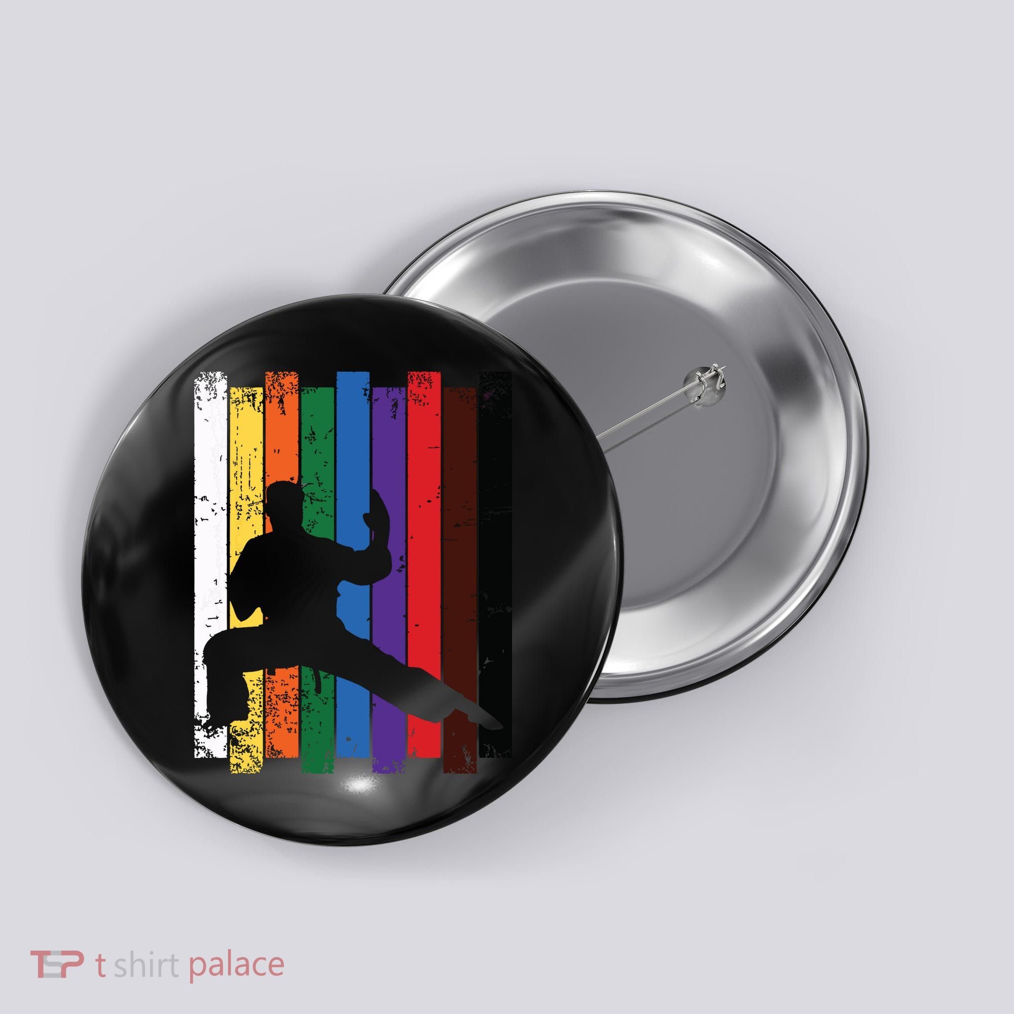 Karate Belt Karate Silhouette T Martial Arts Button