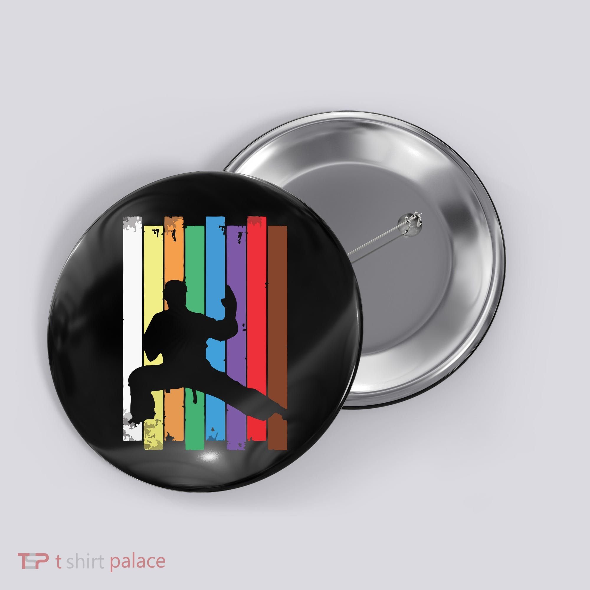 Karate Belt Karate Silhouette Martial Arts Button