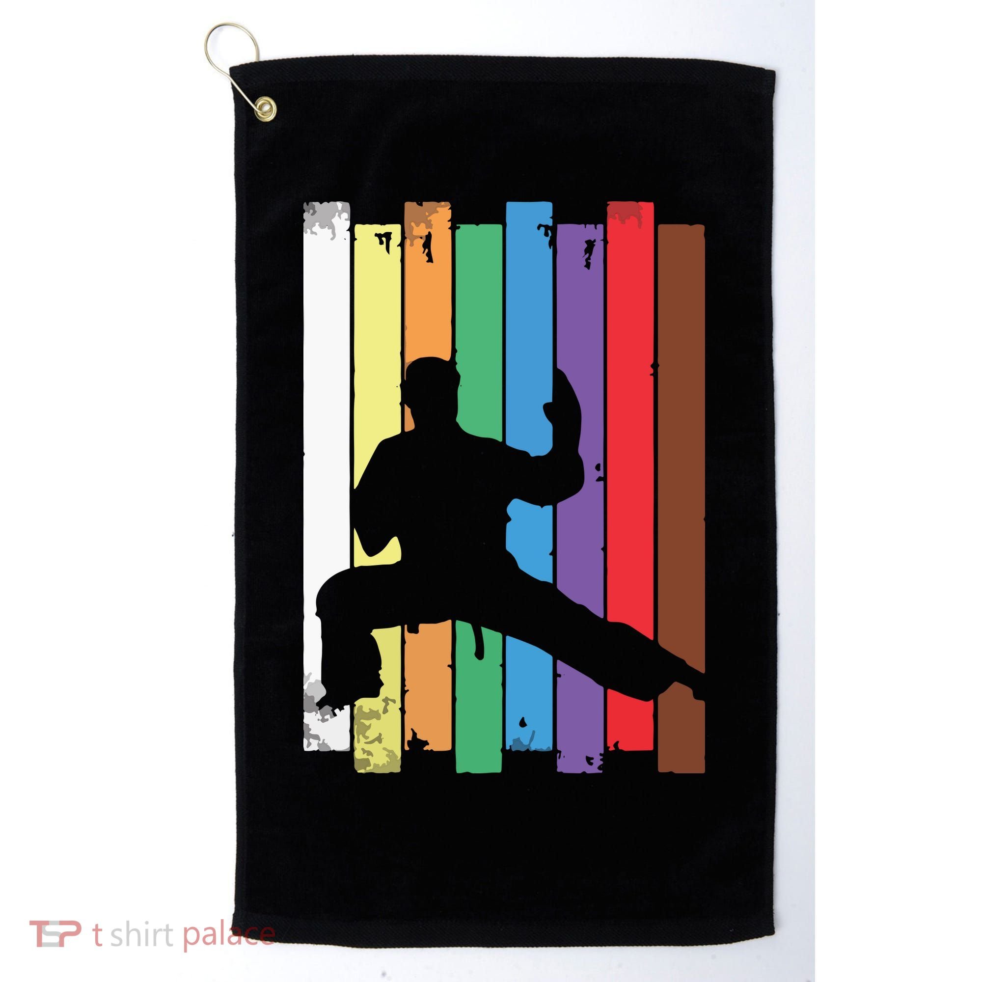 Karate Belt Karate Silhouette Martial Arts Golf Towel