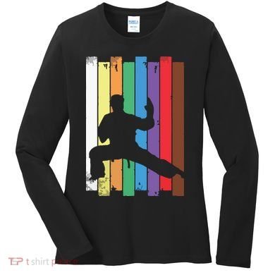 Karate Belt Karate Silhouette Martial Arts Women's Long Sleeve Shirt