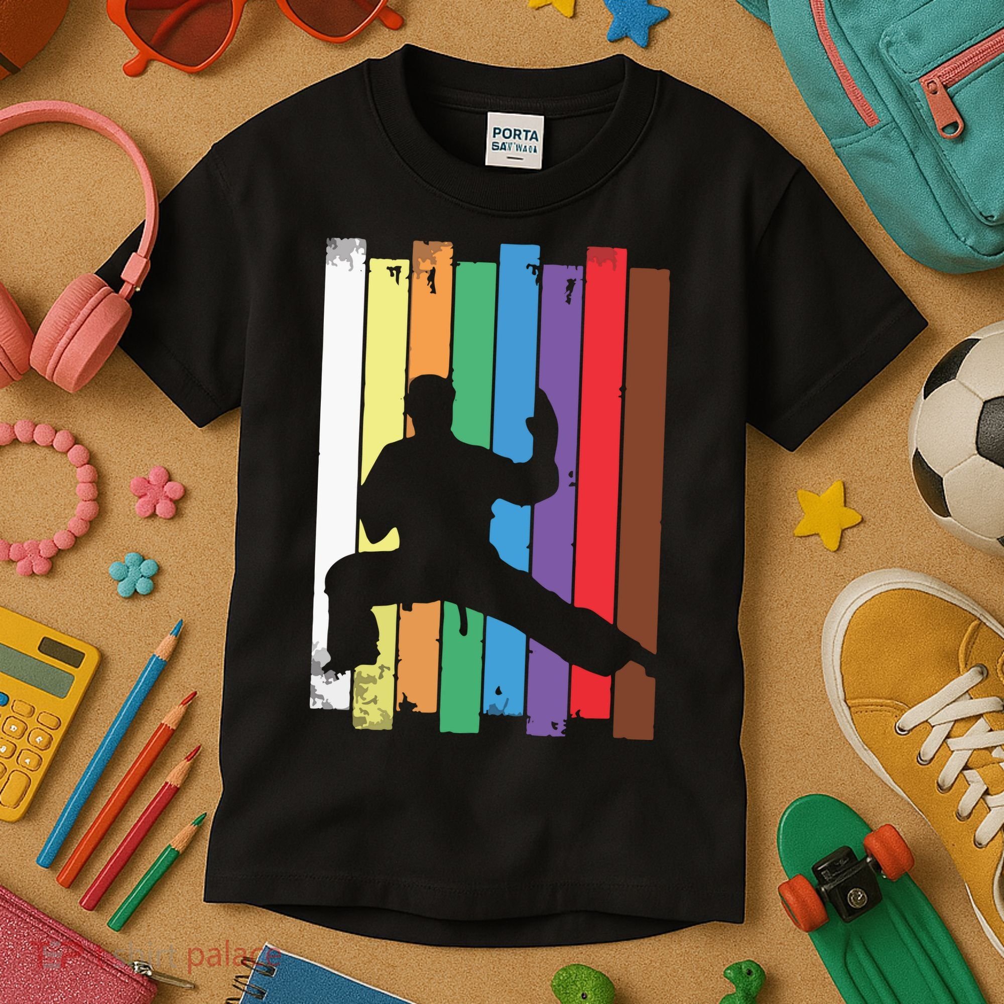 Karate Belt Karate Silhouette Martial Arts Kids T-Shirt