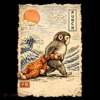 Kawaii Baby Monkey Punch Japanese Art Sweatshirt thumb 3