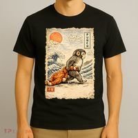 Kawaii Baby Monkey Punch Japanese Art T-Shirt thumb 3