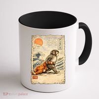 Kawaii Baby Monkey Punch Japanese Art Coffee Mug thumb 1