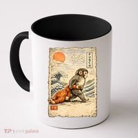Kawaii Baby Monkey Punch Japanese Art Coffee Mug thumb 0