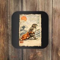 Kawaii Baby Monkey Punch Japanese Art Coaster thumb 0