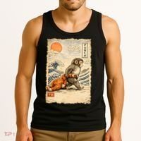 Kawaii Baby Monkey Punch Japanese Art Tank Top thumb 3