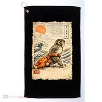 Kawaii Baby Monkey Punch Japanese Art Golf Towel thumb 0