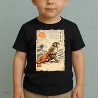 Kawaii Baby Monkey Punch Japanese Art Toddler T-Shirt thumb 2