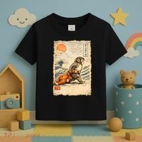 Kawaii Baby Monkey Punch Japanese Art Toddler T-Shirt thumb 3