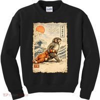 Kawaii Baby Monkey Punch Japanese Art Kids Sweatshirt thumb 0