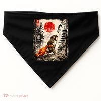 Kawaii Baby Monkey Punch Japanese Ukiyo-e USA-Made Doggie Bandana thumb 0