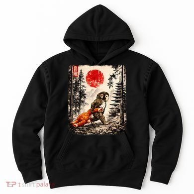 Kawaii Baby Monkey Punch Japanese Ukiyo-e Hoodie