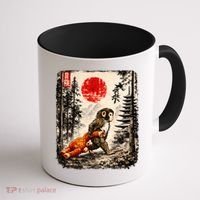 Kawaii Baby Monkey Punch Japanese Ukiyo-e Coffee Mug thumb 1