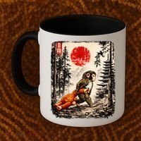 Kawaii Baby Monkey Punch Japanese Ukiyo-e Coffee Mug thumb 2