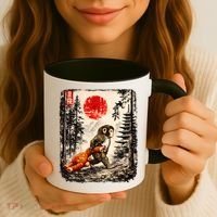 Kawaii Baby Monkey Punch Japanese Ukiyo-e Coffee Mug thumb 3