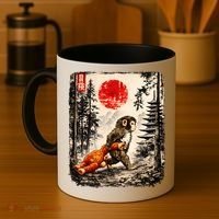 Kawaii Baby Monkey Punch Japanese Ukiyo-e Coffee Mug thumb 4